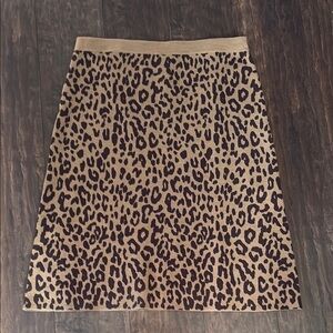 J. Crew Knit Leopard Print Skirt